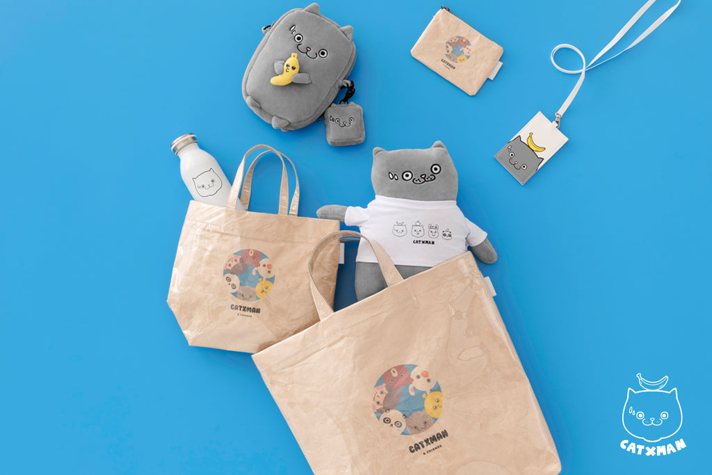 'CATXMAN 'SHOPPING TOTE WITH PVC WRAP