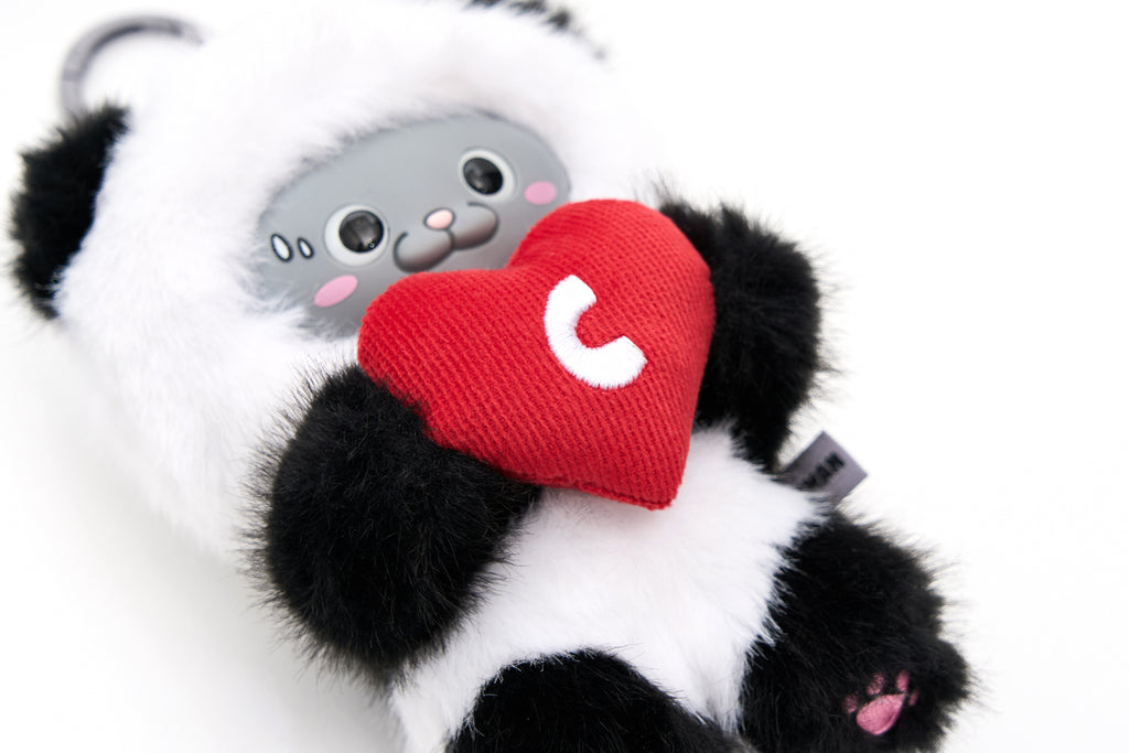 CATXMAN FURRY PANDA COSTUME PLUSH KEYCHAIN