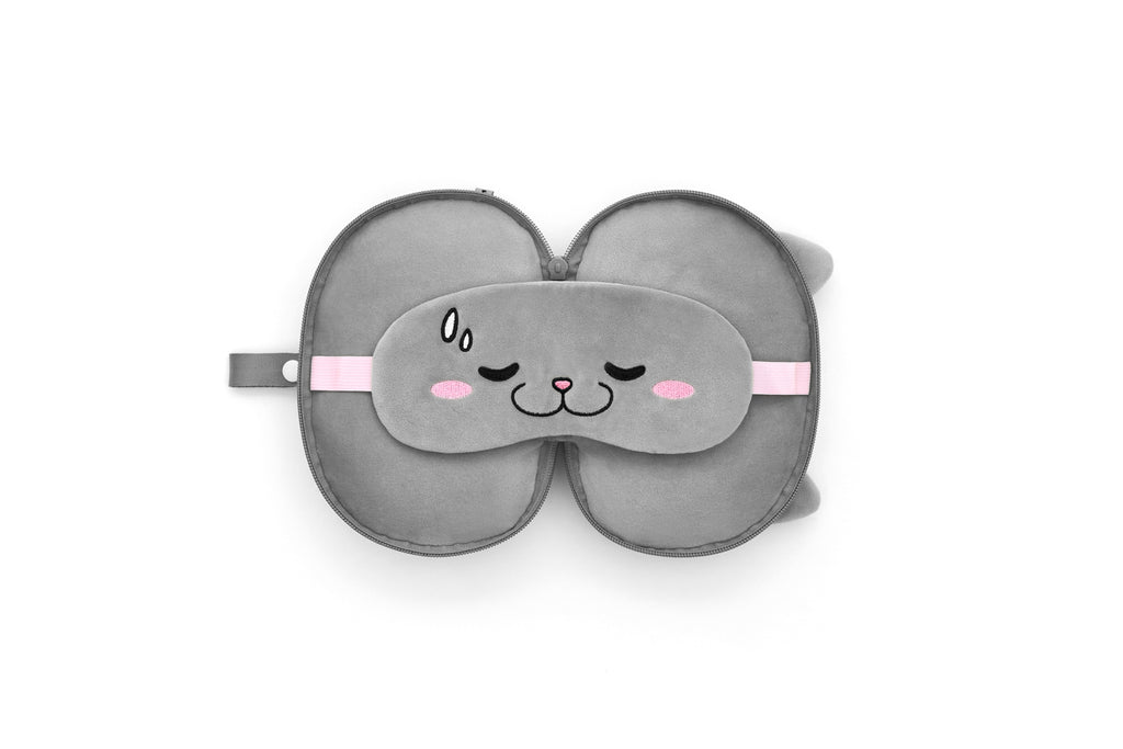 CATXMAN FLIGHT PILLOW WITH EYE MASK
