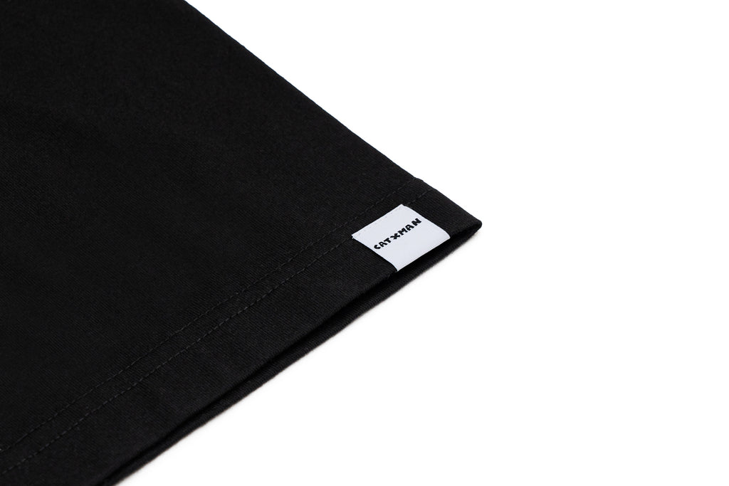 CATXMAN DOT EYES BLACK CREW NECK TEE